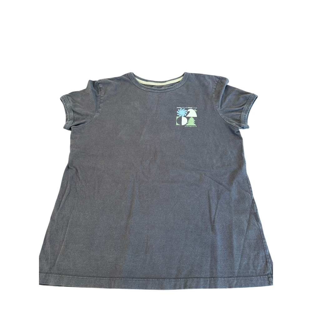Patagonia Womens Organic Cotton Graphic T-Shirt‎ Charcoal Grey Size M Outdoor